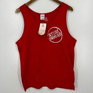 Chubbies Ambassador Tank Top Men's Size L Red Sky's Out Thighs Out New NWT